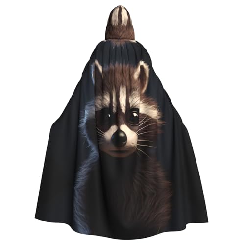 WHJDPP Kapuzenumhang mit kleinem Waschbär-Gesichtsmuster für Halloween, Rollenspiel-Kostüme und mehr WHJDPP Kapuzenumhang mit kleinem Waschbär-Gesichtsmuster für Halloween, Rollenspiel-Kostüme und mehr von WHJDPP