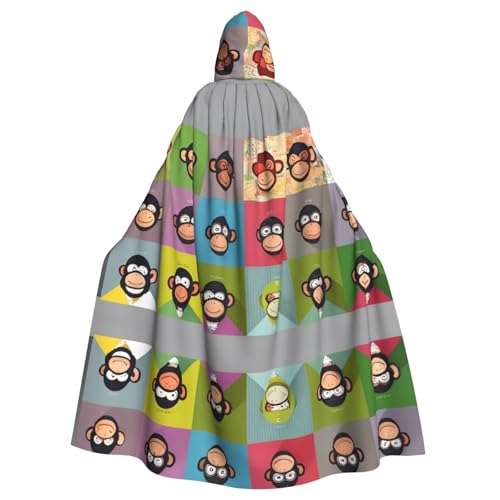 WHJDPP Kapuzenumhang mit niedlichem Affen-Aufdruck, Halloween, Erwachsene, für Kostümpartys und Themenveranstaltungen WHJDPP Kapuzenumhang mit niedlichem Affen-Aufdruck, Halloween, Erwachsene, für Kostümpartys und Themenveranstaltungen von WHJDPP