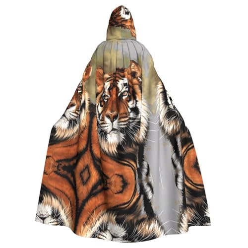 WHJDPP Kapuzenumhang mit süßem Tigerbild, Halloween, für Erwachsene, super großer Kapuzenumhang ohne Reißverschluss WHJDPP Kapuzenumhang mit süßem Tigerbild, Halloween, für Erwachsene, super großer Kapuzenumhang ohne Reißverschluss von WHJDPP