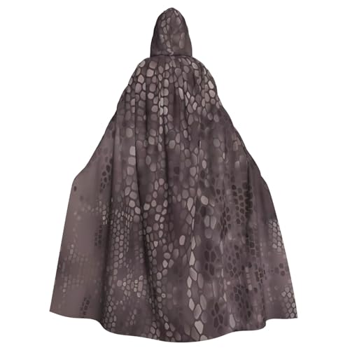 WHJDPP Klassischer Kapuzenumhang mit Schlangenhautbild, Halloween, für Erwachsene, super großer Kapuzenumhang ohne Reißverschluss von WHJDPP
