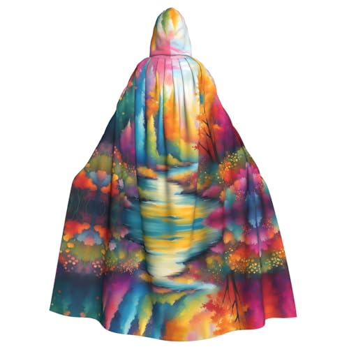 WHJDPP Leuchtend schöne bunte Kunstdrucke Halloween Erwachsene Kapuzenumhang für Kostümpartys und Themenveranstaltungen WHJDPP Leuchtend schöne bunte Kunstdrucke Halloween Erwachsene Kapuzenumhang für Kostümpartys und Themenveranstaltungen von WHJDPP