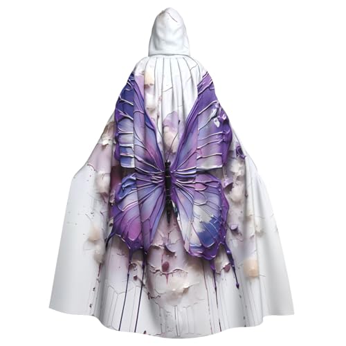 WHJDPP Lila Ölgemälde Schmetterling Drucke Halloween Erwachsene Kapuzenumhang für Kostümpartys und Themenveranstaltungen WHJDPP Lila Ölgemälde Schmetterling Drucke Halloween Erwachsene Kapuzenumhang für Kostümpartys und Themenveranstaltungen von WHJDPP