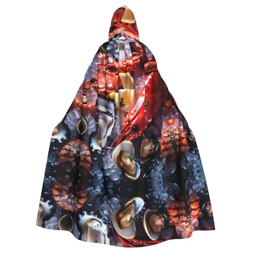 WHJDPP Meeresfrüchte Nahaufnahmen für Halloween, Erwachsene, Kapuzenumhang für Kostümpartys und Themenveranstaltungen WHJDPP Meeresfrüchte Nahaufnahmen für Halloween, Erwachsene, Kapuzenumhang für Kostümpartys und Themenveranstaltungen von WHJDPP