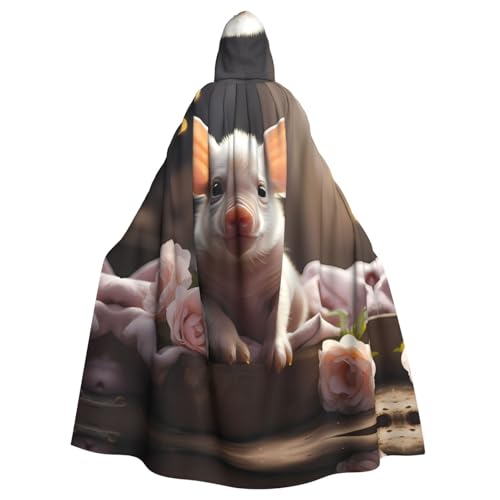 WHJDPP Niedlicher Kapuzenumhang mit jungen Schweinchen für Halloween, Rollenspiele und Kostümpartys – bequem und langlebig WHJDPP Niedlicher Kapuzenumhang mit jungen Schweinchen für Halloween, Rollenspiele und Kostümpartys – bequem und langlebig von WHJDPP