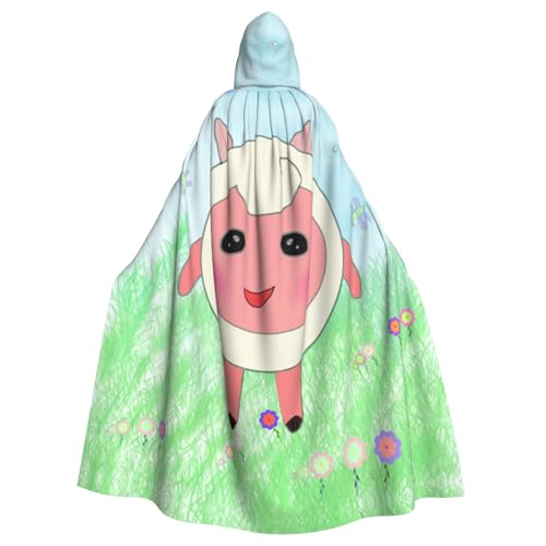 WHJDPP Niedlicher Lamm-Druck Halloween Erwachsene Kapuzenumhang für Kostümpartys und Themenveranstaltungen WHJDPP Niedlicher Lamm-Druck Halloween Erwachsene Kapuzenumhang für Kostümpartys und Themenveranstaltungen von WHJDPP