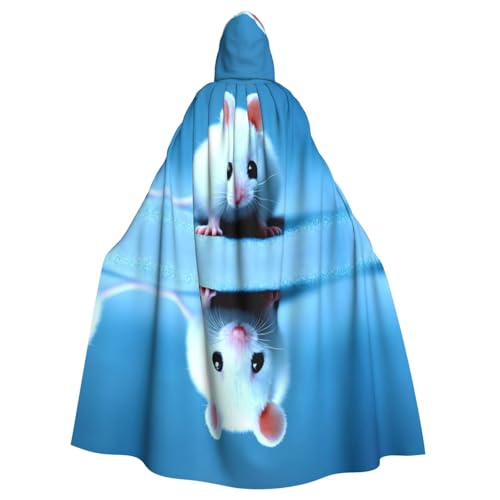 WHJDPP Niedlicher Mäuse-Aufdruck, Halloween-Umhang mit Kapuze für Erwachsene, für Kostümpartys und Themenveranstaltungen WHJDPP Niedlicher Mäuse-Aufdruck, Halloween-Umhang mit Kapuze für Erwachsene, für Kostümpartys und Themenveranstaltungen von WHJDPP