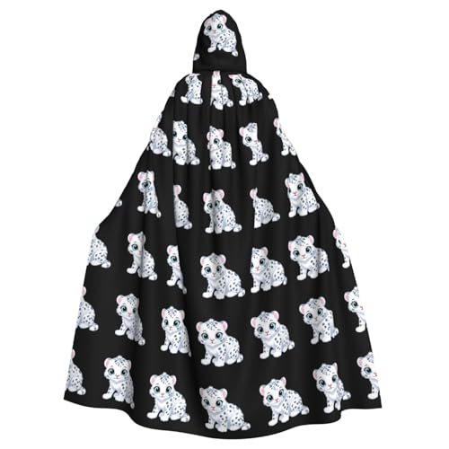 WHJDPP Niedlicher kleiner Schneeleoparden-Druck, Halloween-Umhang mit Kapuze für Erwachsene, für Kostümpartys und Themenveranstaltungen WHJDPP Niedlicher kleiner Schneeleoparden-Druck, Halloween-Umhang mit Kapuze für Erwachsene, für Kostümpartys und Themenveranstaltungen von WHJDPP