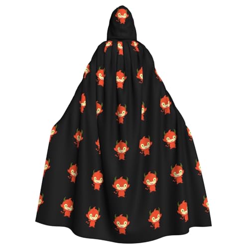 WHJDPP Niedlicher kleiner Teufel-Druck, Halloween-Umhang mit Kapuze für Erwachsene, für Kostümpartys und Themenveranstaltungen WHJDPP Niedlicher kleiner Teufel-Druck, Halloween-Umhang mit Kapuze für Erwachsene, für Kostümpartys und Themenveranstaltungen von WHJDPP