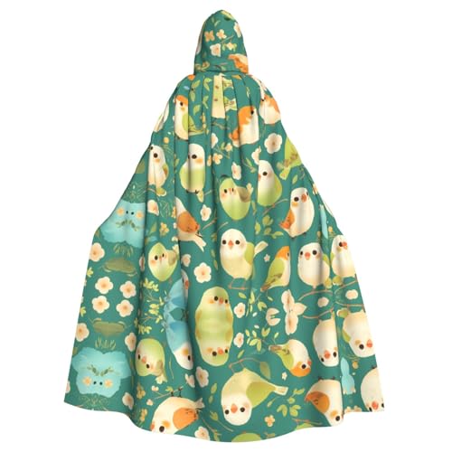 WHJDPP Niedlicher kleiner Vogel-Aufdruck, Halloween-Umhang mit Kapuze für Erwachsene, für Kostümpartys und Themenveranstaltungen WHJDPP Niedlicher kleiner Vogel-Aufdruck, Halloween-Umhang mit Kapuze für Erwachsene, für Kostümpartys und Themenveranstaltungen von WHJDPP