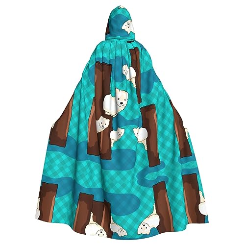 WHJDPP Niedlicher kleiner Waschbär-Muster mit Kapuze für Halloween, Rollenspiel-Kostüme und mehr von WHJDPP