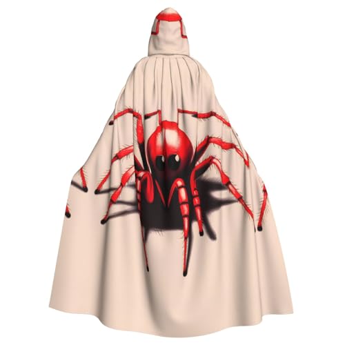 WHJDPP Niedlicher kleiner roter Spinnen-Aufdruck, Halloween-Umhang mit Kapuze für Erwachsene, für Kostümpartys und Themenveranstaltungen WHJDPP Niedlicher kleiner roter Spinnen-Aufdruck, Halloween-Umhang mit Kapuze für Erwachsene, für Kostümpartys und Themenveranstaltungen von WHJDPP
