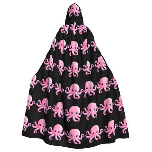 WHJDPP Niedlicher rosa Oktopus-Druck, Halloween, Erwachsenen-Kapuzenumhang für Kostümpartys und Themenveranstaltungen WHJDPP Niedlicher rosa Oktopus-Druck, Halloween, Erwachsenen-Kapuzenumhang für Kostümpartys und Themenveranstaltungen von WHJDPP