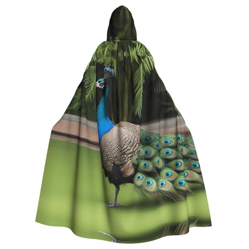 WHJDPP Pfauen-Druck, Halloween-Umhang mit Kapuze für Erwachsene, für Kostümpartys und Themenveranstaltungen WHJDPP Pfauen-Druck, Halloween-Umhang mit Kapuze für Erwachsene, für Kostümpartys und Themenveranstaltungen von WHJDPP
