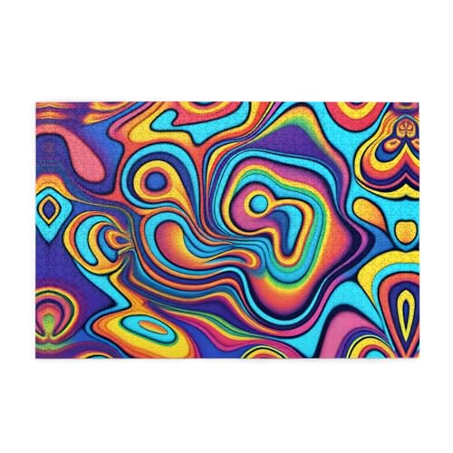 WHJDPP Puzzles, 1000 Teile, psychedelische Farben, Muster, pädagogische, intellektuelle Holzpuzzles, lustige Puzzles, stressabbauende Puzzles WHJDPP Puzzles, 1000 Teile, psychedelische Farben, Muster, pädagogische, intellektuelle Holzpuzzles, lustige Puzzles, stressabbauende Puzzles von WHJDPP