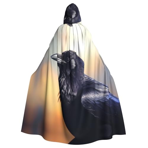 WHJDPP Ravens Prints Halloween-Umhang mit Kapuze für Erwachsene, für Kostümpartys und Themenveranstaltungen WHJDPP Ravens Prints Halloween-Umhang mit Kapuze für Erwachsene, für Kostümpartys und Themenveranstaltungen von WHJDPP