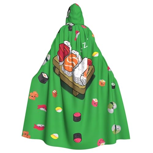 WHJDPP Schlafendes Sushi-Bild, Halloween, Erwachsenen-Kapuzenumhang – super großer Kapuzenumhang ohne Reißverschluss von WHJDPP