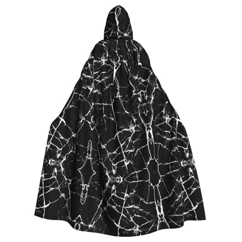 WHJDPP Schwarzer Kapuzenumhang mit Marmorbild, Halloween, für Erwachsene, super großer Kapuzenumhang ohne Reißverschluss WHJDPP Schwarzer Kapuzenumhang mit Marmorbild, Halloween, für Erwachsene, super großer Kapuzenumhang ohne Reißverschluss von WHJDPP