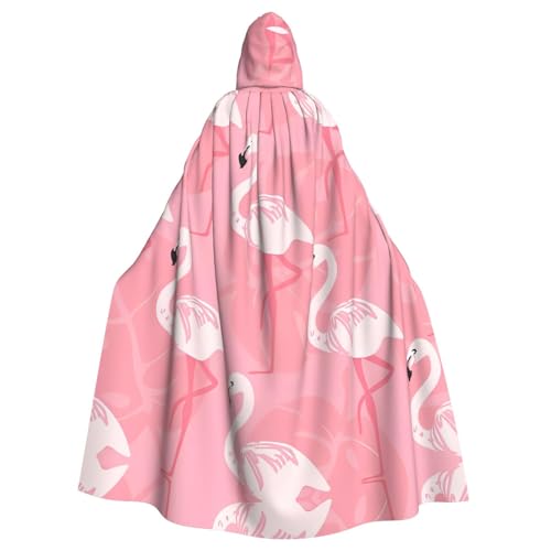 WHJDPP Sommer-Umhang mit Flamingo, Palmblättern, Bild, Halloween, Erwachsenen-Kapuzenumhang – super großer Kapuzenumhang ohne Reißverschluss von WHJDPP