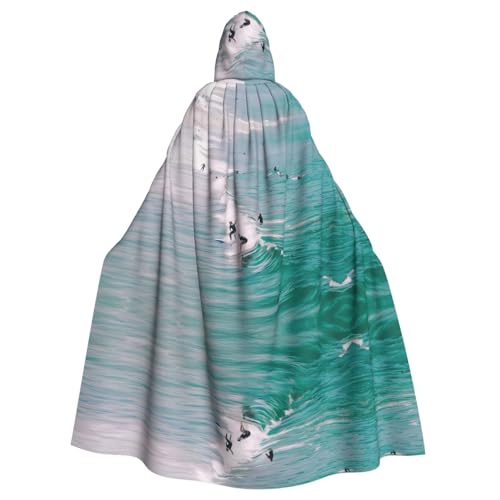 WHJDPP Strandumhang mit Kapuze, Surf-Motiv, Halloween, Erwachsene, super großer Kapuzenumhang, ohne Reißverschluss von WHJDPP