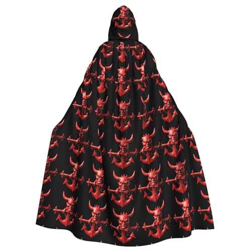 WHJDPP Teufel auf Anker, bedruckt, Halloween-Umhang mit Kapuze, für Kostümpartys und Themenveranstaltungen WHJDPP Teufel auf Anker, bedruckt, Halloween-Umhang mit Kapuze, für Kostümpartys und Themenveranstaltungen von WHJDPP