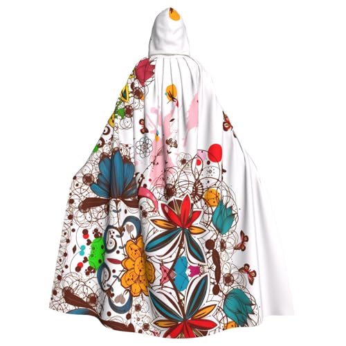 WHJDPP Umhang mit Kapuze, bunt, Blume, Schmetterling, Bild, Halloween, Erwachsene, super großer Kapuzenumhang ohne Reißverschluss WHJDPP Umhang mit Kapuze, bunt, Blume, Schmetterling, Bild, Halloween, Erwachsene, super großer Kapuzenumhang ohne Reißverschluss von WHJDPP