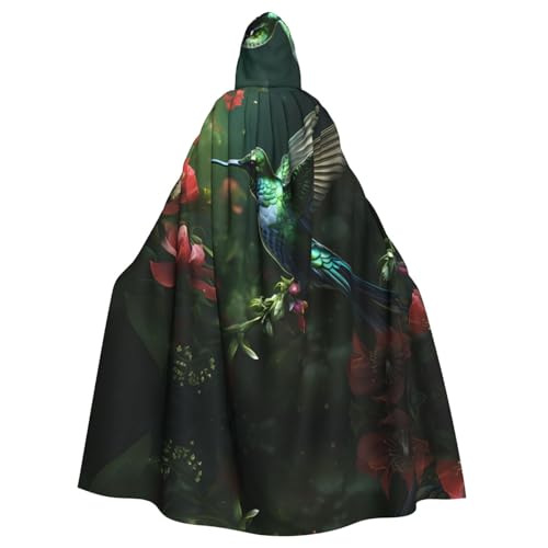 WHJDPP Umhang mit Kapuze für Erwachsene, Kolibri, Grün, bedruckt, Halloween, für Kostümpartys und Themenveranstaltungen WHJDPP Umhang mit Kapuze für Erwachsene, Kolibri, Grün, bedruckt, Halloween, für Kostümpartys und Themenveranstaltungen von WHJDPP