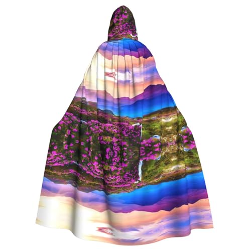 WHJDPP Umhang mit Kapuze für Erwachsene, Motiv: Berg, Blumenlandschaft, Bild, Halloween, Erwachsenen-Kapuzenumhang, ohne Reißverschluss WHJDPP Umhang mit Kapuze für Erwachsene, Motiv: Berg, Blumenlandschaft, Bild, Halloween, Erwachsenen-Kapuzenumhang, ohne Reißverschluss von WHJDPP