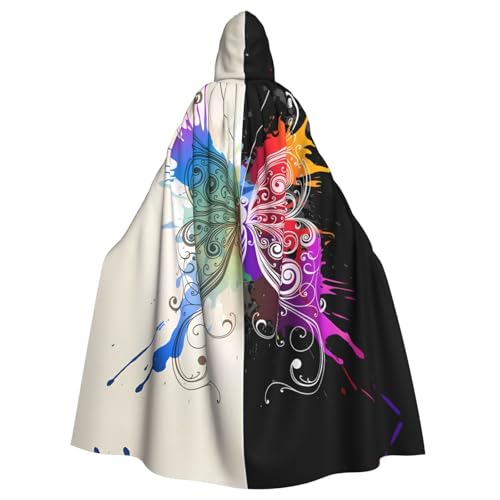 WHJDPP Umhang mit buntem Schmetterlingsmuster, Halloween, Erwachsenen-Kapuzenumhang – super großer Kapuzenumhang ohne Reißverschluss WHJDPP Umhang mit buntem Schmetterlingsmuster, Halloween, Erwachsenen-Kapuzenumhang – super großer Kapuzenumhang ohne Reißverschluss von WHJDPP