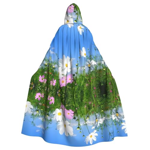 WHJDPP Umhang mit rosa und weißen Blumen, Halloween-Kapuzenumhang für Erwachsene, super großer Kapuzenumhang ohne Reißverschluss WHJDPP Umhang mit rosa und weißen Blumen, Halloween-Kapuzenumhang für Erwachsene, super großer Kapuzenumhang ohne Reißverschluss von WHJDPP