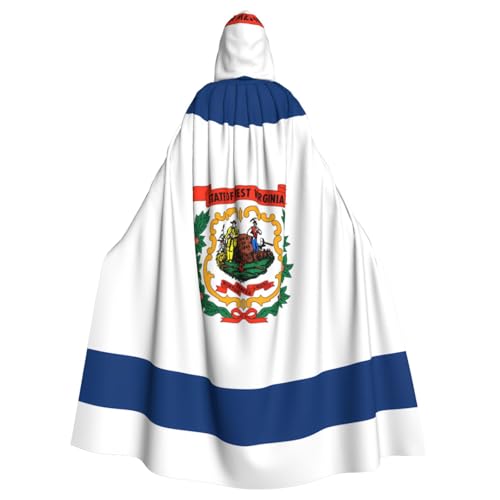 WHJDPP West-Virginia-Flagge, bedruckt, Halloween-Umhang mit Kapuze, für Kostümpartys und Themenveranstaltungen WHJDPP West-Virginia-Flagge, bedruckt, Halloween-Umhang mit Kapuze, für Kostümpartys und Themenveranstaltungen von WHJDPP