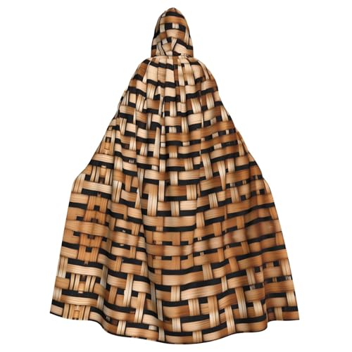 WHJDPP Wicker Woven Grid Prints Halloween Adult Hooded Cloak for Costume Parties and Theme Events WHJDPP Wicker Woven Grid Prints Halloween Adult Hooded Cloak for Costume Parties and Theme Events von WHJDPP