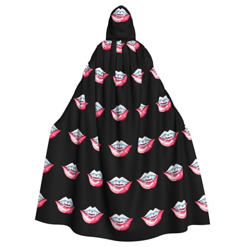 WHJDPP Xiangman Kapuzenumhang mit Diamantenlippen für Halloween, Erwachsene, für Kostümpartys und Themenveranstaltungen von WHJDPP