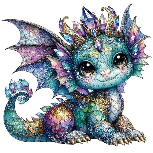 Holzpuzzle Erwachsene, 200 Teile 3D Drachen Wooden Puzzle, Einzigartiges Tierform Holz Puzzle, Kreatives Weihnachten Geschenke für Teenager und Erwachsene von WHJSG