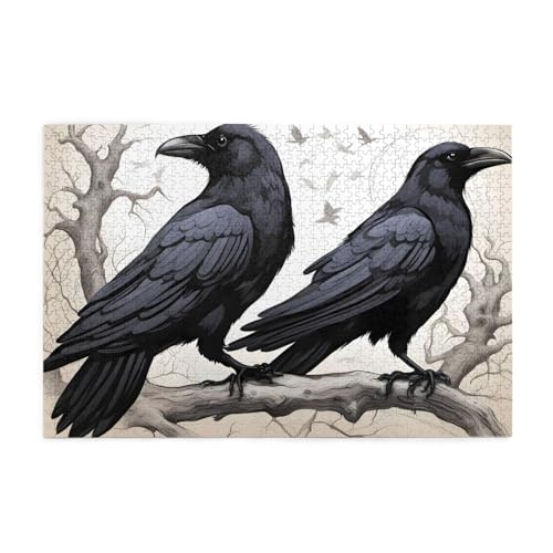 Jigsaw Puzzles1000 Teile Whjshop Cartoon Black Ravens Prints Educational Intellectual Wooden Puzzles, Fun Puzzles, Stress Relieving Puzzles von WHJSHOP