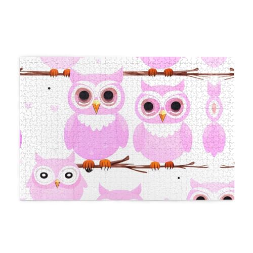 Jigsaw Puzzles1000 Teile Whjshop Cute Owl Prints Educational Intellectual Wooden Puzzles, Fun Puzzles, Stress Relieving Puzzles von WHJSHOP