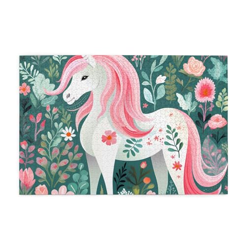 Jigsaw Puzzles1000 Teile Whjshop Einhorn mit rosa Haardrucken Pädagogische Intellektuelle Holzpuzzles Lustige Puzzles Stressabbau Puzzles Jigsaw Puzzles1000 Teile Whjshop Einhorn mit rosa Haardrucken Pädagogische Intellektuelle Holzpuzzles Lustige Puzzles Stressabbau Puzzles von WHJSHOP