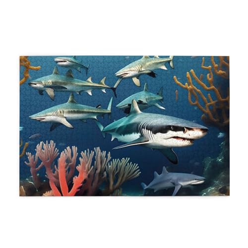 Jigsaw Puzzles1000 Teile Whjshop Haie unter dem Meer Drucke Pädagogische Intellektuelle Holzpuzzles Lustige Puzzles Stressabbau Puzzles Jigsaw Puzzles1000 Teile Whjshop Haie unter dem Meer Drucke Pädagogische Intellektuelle Holzpuzzles Lustige Puzzles Stressabbau Puzzles von WHJSHOP