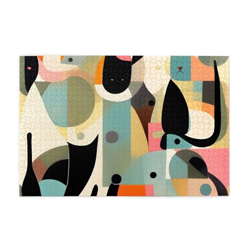 Jigsaw Puzzles1000 Teile Whjshop Mid-Century Modern Art Cat Prints Educational Intellectual Wooden Puzzles, Fun Puzzles, Stress Relieving Puzzles Jigsaw Puzzles1000 Teile Whjshop Mid-Century Modern Art Cat Prints Educational Intellectual Wooden Puzzles, Fun Puzzles, Stress Relieving Puzzles von WHJSHOP