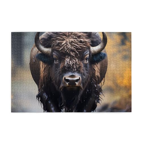 Jigsaw Puzzles1000 Teile Whjshop Nordamerikanische Bison Prints Pädagogische Intellektuelle Holzpuzzles, lustige Puzzles, Stressabbau-Puzzles Jigsaw Puzzles1000 Teile Whjshop Nordamerikanische Bison Prints Pädagogische Intellektuelle Holzpuzzles, lustige Puzzles, Stressabbau-Puzzles von WHJSHOP