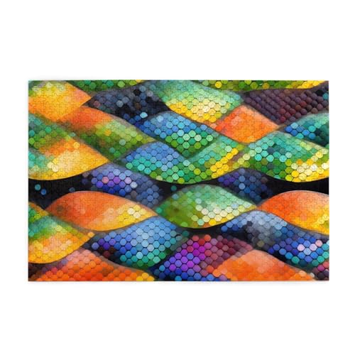 Jigsaw Puzzles1000 Teile Whjshop Regenbogenfischschuppen-Drucke pädagogische intellektuelle Holzpuzzles, lustige Puzzles, Stressabbau-Puzzles Jigsaw Puzzles1000 Teile Whjshop Regenbogenfischschuppen-Drucke pädagogische intellektuelle Holzpuzzles, lustige Puzzles, Stressabbau-Puzzles von WHJSHOP
