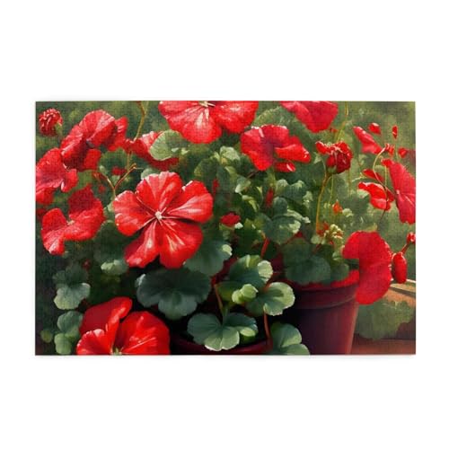 Jigsaw Puzzles1000 Teile Whjshop Rote Geranien Drucke Pädagogische Intellektuelle Holzpuzzles Lustige Puzzles Stressabbau Puzzles Jigsaw Puzzles1000 Teile Whjshop Rote Geranien Drucke Pädagogische Intellektuelle Holzpuzzles Lustige Puzzles Stressabbau Puzzles von WHJSHOP