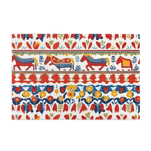 Jigsaw Puzzles1000 Teile Whjshop Runner Swedish Dala-Pferd Folk Prints Pädagogische Intellektuelle Holzpuzzles Lustige Puzzles Stressabbau Puzzles Jigsaw Puzzles1000 Teile Whjshop Runner Swedish Dala-Pferd Folk Prints Pädagogische Intellektuelle Holzpuzzles Lustige Puzzles Stressabbau Puzzles von WHJSHOP