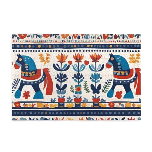 Jigsaw Puzzles1000 Teile Whjshop Schwedisch Dala-Pferd Folk Prints Pädagogische Intellektuelle Holzpuzzles Lustige Puzzles Stressabbau Puzzles Jigsaw Puzzles1000 Teile Whjshop Schwedisch Dala-Pferd Folk Prints Pädagogische Intellektuelle Holzpuzzles Lustige Puzzles Stressabbau Puzzles von WHJSHOP