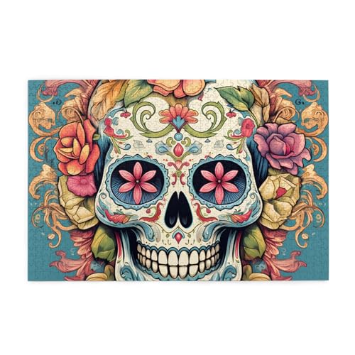 Jigsaw Puzzles1000 Teile Whjshop Sugar Skull Print Prints Educational Intellectual Wooden Puzzles, Fun Puzzles, Stress Relieving Puzzles von WHJSHOP