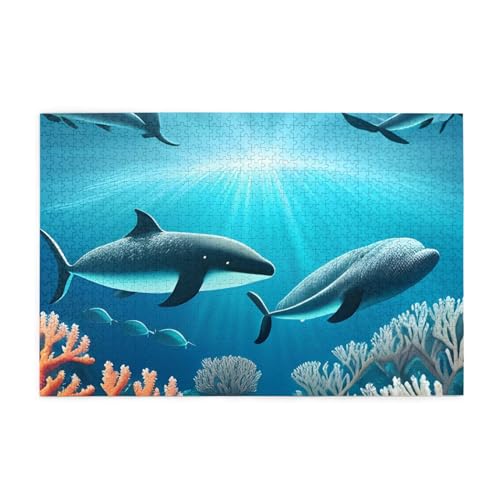 Jigsaw Puzzles1000 Teile Whjshop Wale unter dem Meer druckt pädagogische intellektuelle Holzpuzzles, lustige Puzzles, Stressabbau-Puzzles Jigsaw Puzzles1000 Teile Whjshop Wale unter dem Meer druckt pädagogische intellektuelle Holzpuzzles, lustige Puzzles, Stressabbau-Puzzles von WHJSHOP