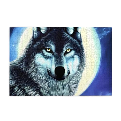 Jigsaw Puzzles1000 Teile Whjshop Wolf unter Mond druckt pädagogische intellektuelle Holzpuzzles, lustige Puzzles, Stressabbau-Puzzles Jigsaw Puzzles1000 Teile Whjshop Wolf unter Mond druckt pädagogische intellektuelle Holzpuzzles, lustige Puzzles, Stressabbau-Puzzles von WHJSHOP