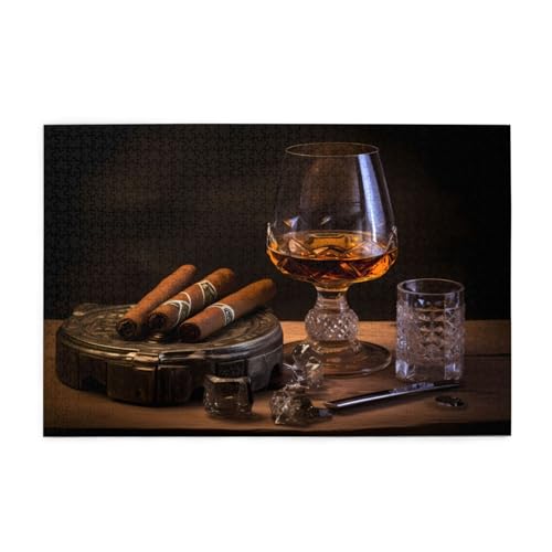 Jigsaw Puzzles1000 Teile Whjshop Zigarre und Whiskey Drucke Pädagogische Intellektuelle Holzpuzzles Lustige Puzzles Stressabbau Puzzles Jigsaw Puzzles1000 Teile Whjshop Zigarre und Whiskey Drucke Pädagogische Intellektuelle Holzpuzzles Lustige Puzzles Stressabbau Puzzles von WHJSHOP