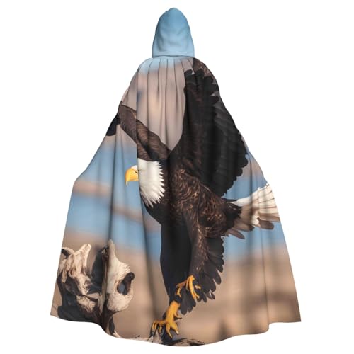 WHJSHOP 3D Weißkopfseeadler Bild Erwachsene Kapuzenumhang Umhang Umhang für Halloween, Rollenspiele Kostüme und Themenpartys von WHJSHOP