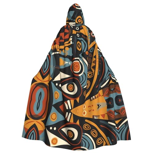 WHJSHOP Aborigines Picture Kapuzenumhang für Erwachsene, für Halloween, Rollenspiele und Themenpartys von WHJSHOP