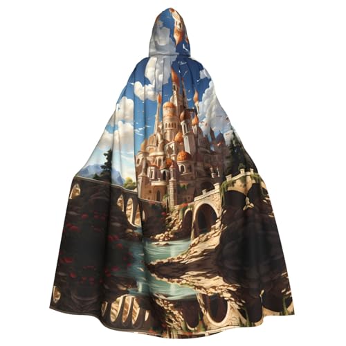 WHJSHOP Anime Castle Sky Prints Kapuzenumhang für Erwachsene, für Halloween, Rollenspiele und Kostümpartys von WHJSHOP